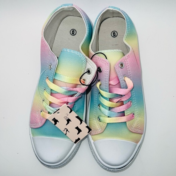 Oasis Low Top Lace Up Canvas Sneakers Fashion Comfortable Shoes Pink 6 NWT - Picture 6 of 7